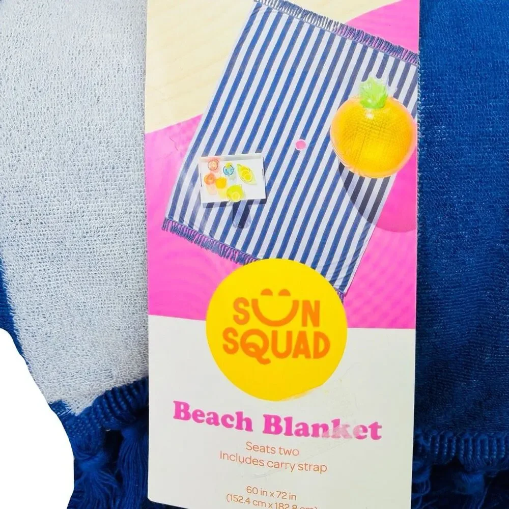 Sun Squad Striped Beach Blanket - 60” x 72”